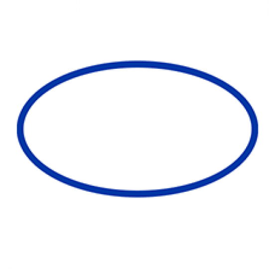 forma oval azul em fundo branco