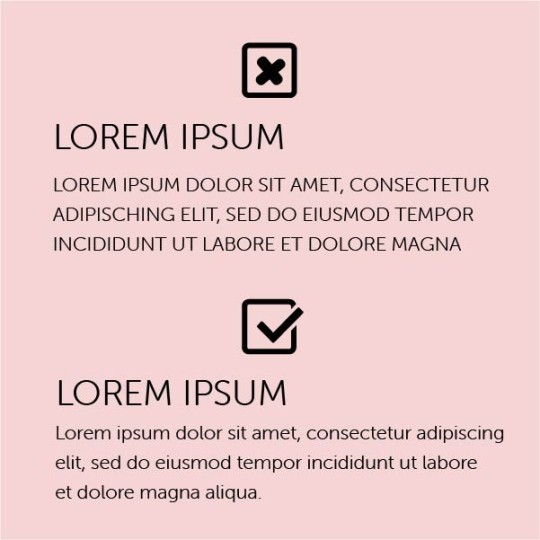 imagens de como usar textos em etiquetas corretamente. Se o texto for longo use uma fonte pequena