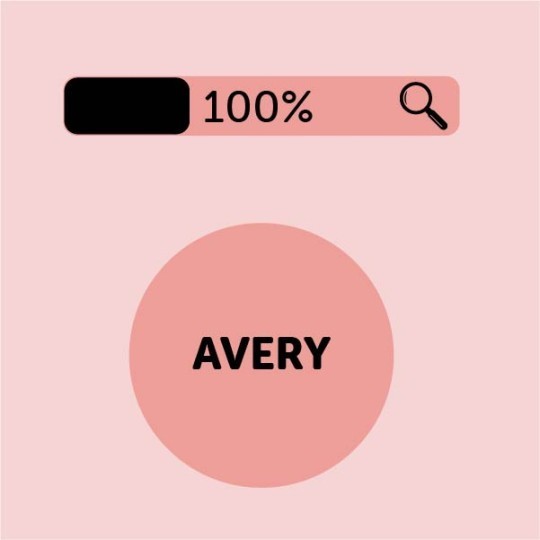 Imagem ampliada em 100% da etiqueta rosa avery