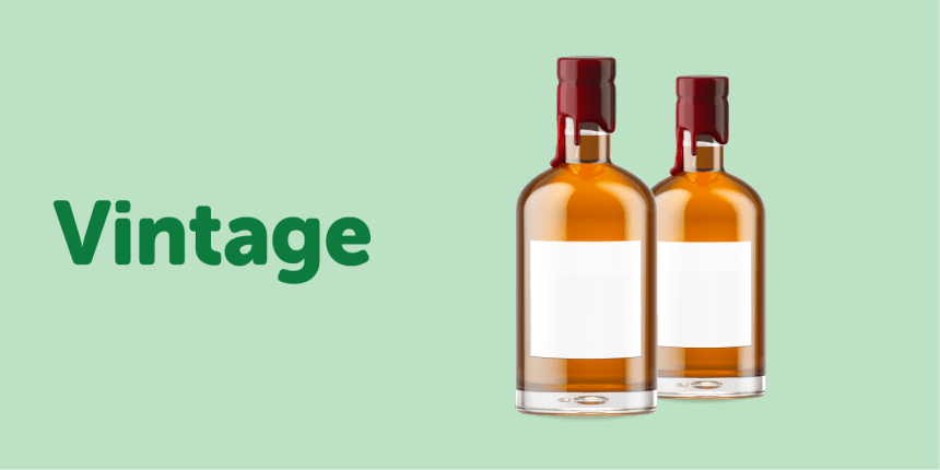 Duas garrafas de azeite estilo vintage com etiqueta quadrada branca anexada