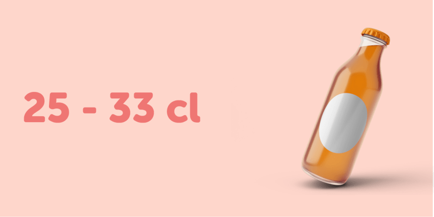 Garrafa de vidro com etiqueta ovais branca para garrafas de 25-33 cl