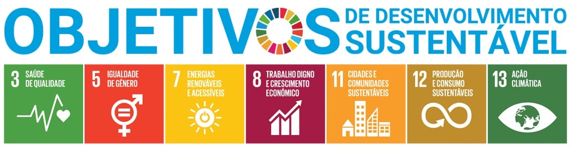 imagem com roteiro de objetivos de desenvolvimento sustentável com caixas abaixo indicando as etapas a serem seguidas