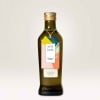 frasco de vidro para óleo com etiqueta adesiva personalizada na frente que traz informações sobre o produto