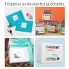 Etiquetas autocolantes quadradas com estilos diferentes. Colocados em envelopes, potes, caixas e presentes.